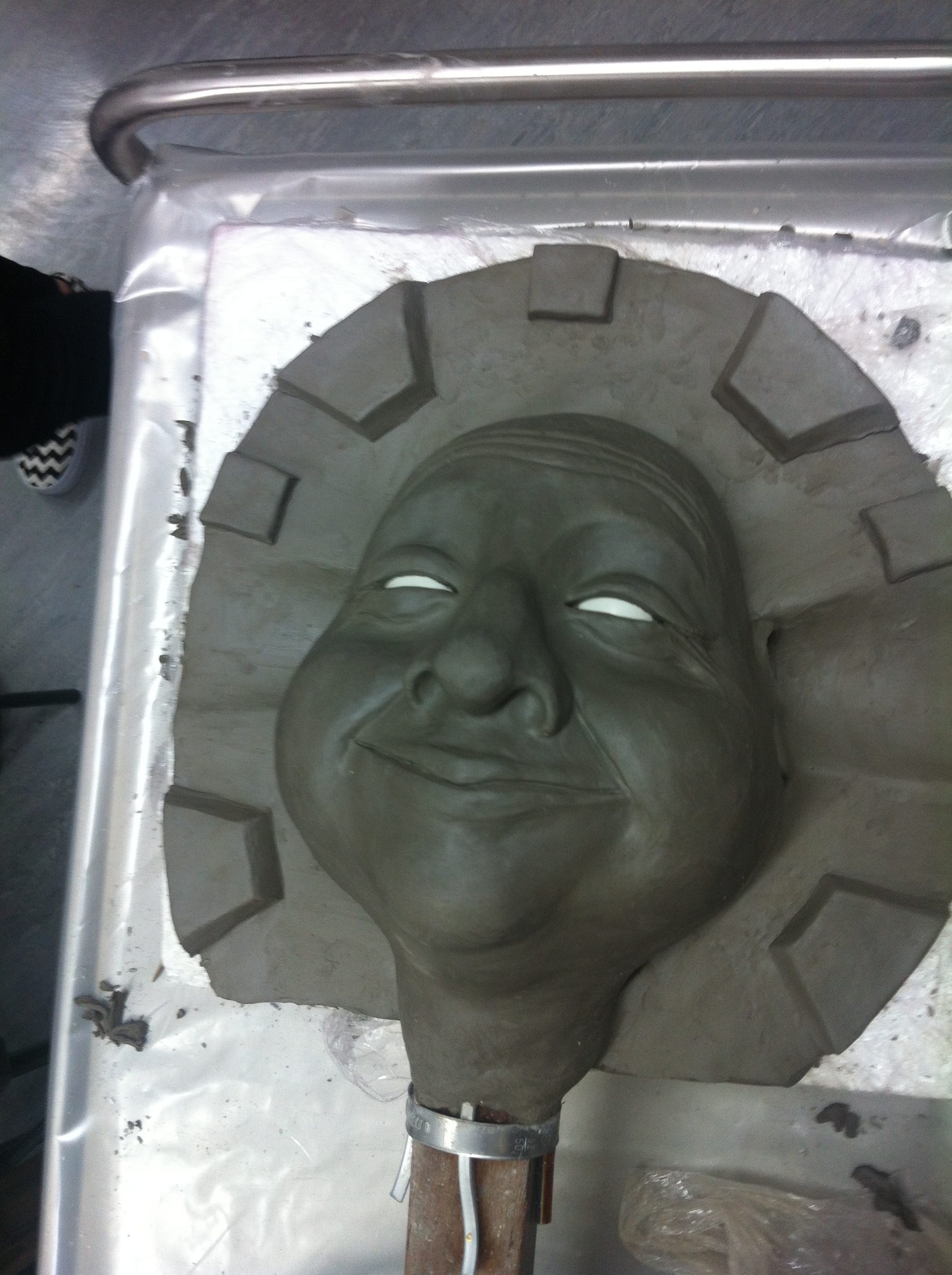 Plaster mould making process for latex puppet head