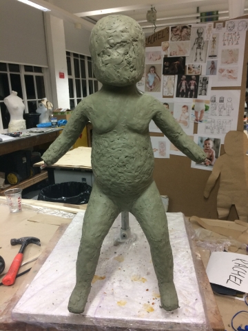 Building up body shape. Sculpting in chavant NSP medium.