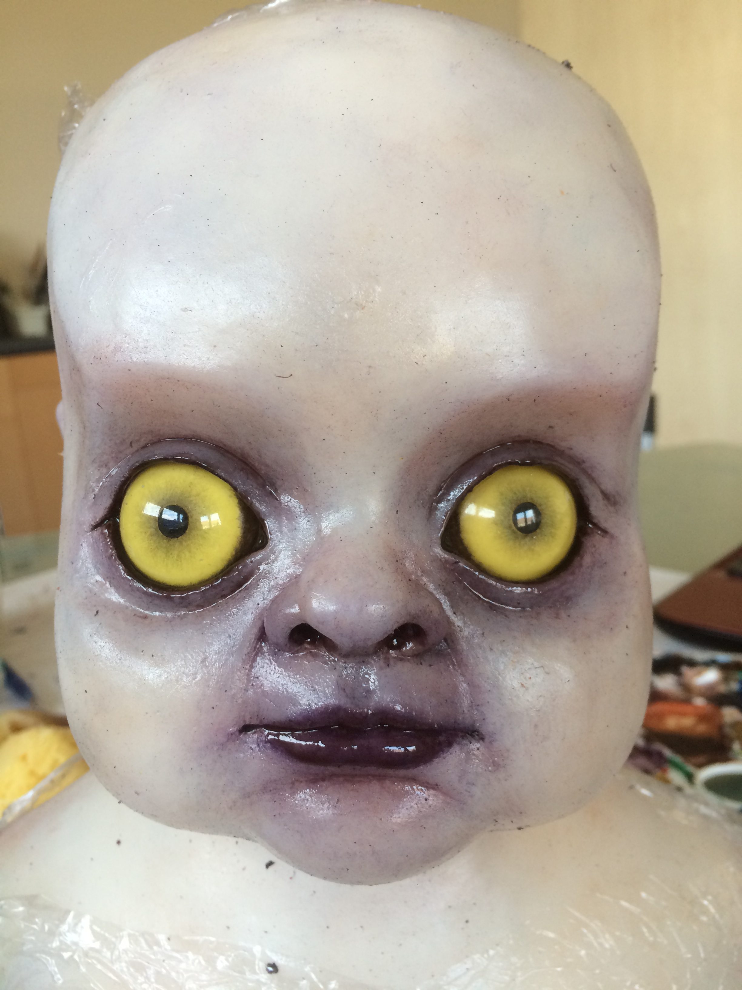 Baby facial features fully painted