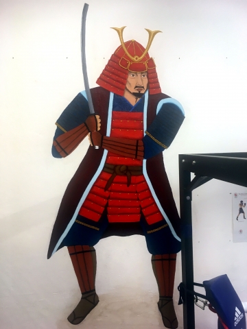 Samurai wall mural for Poole martial arts and fitness gym, Dorset, UK