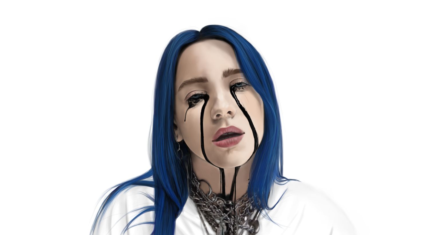 Digital artwork of still from music video - Billie Eilish, When the Party's Over