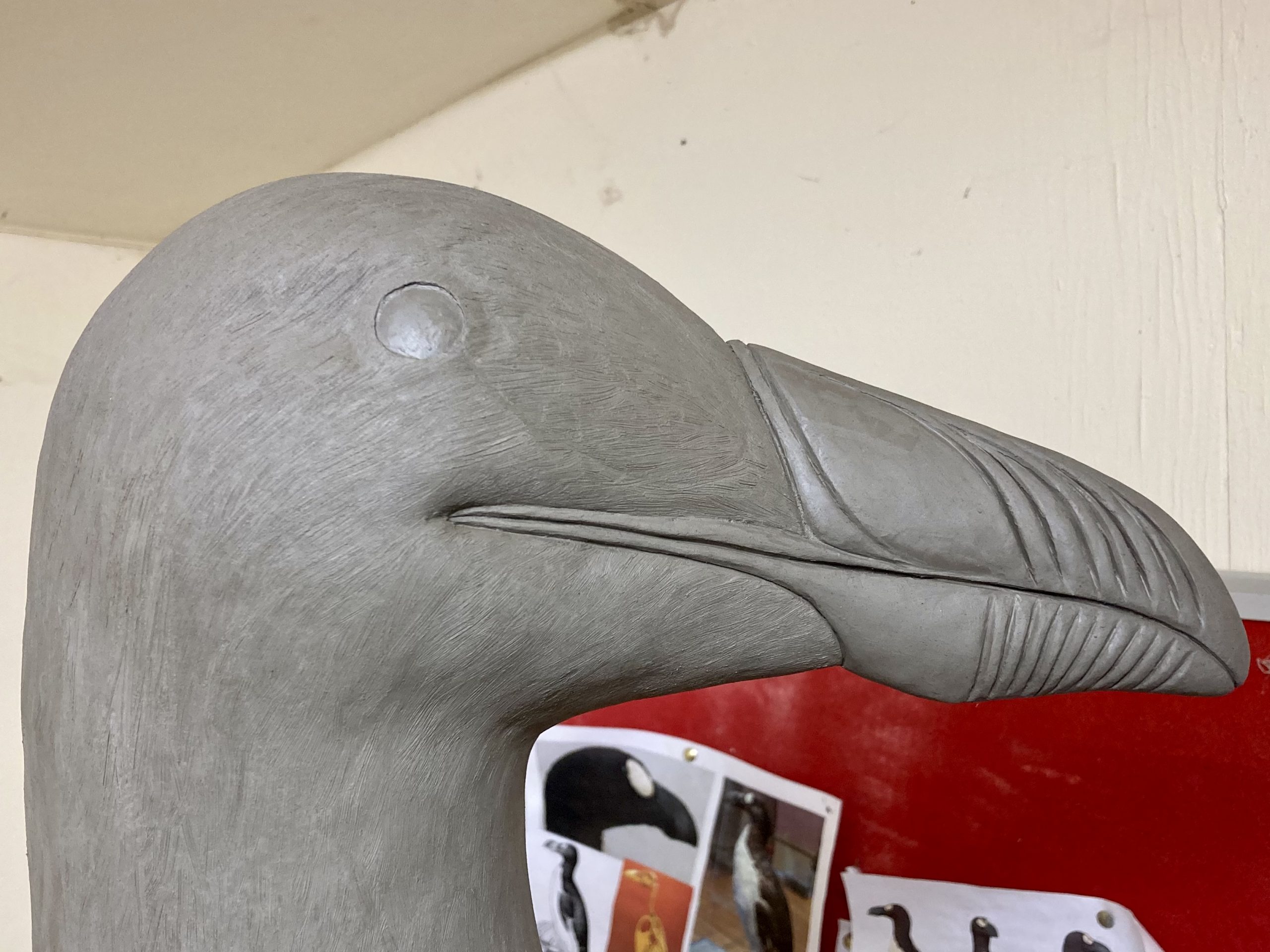 great auk extinct seabird clay sculpture statue