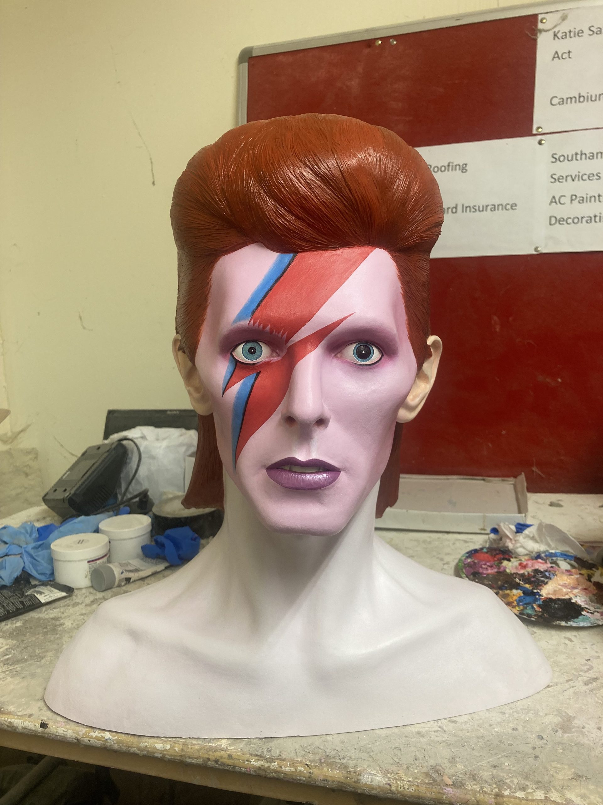 David Bowie model painted