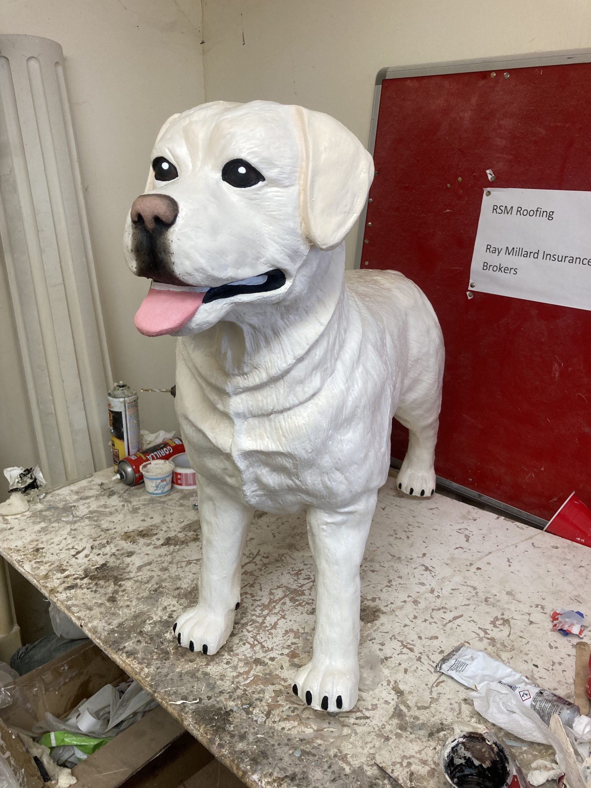 Life size silicone dog model