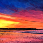 Sandbanks sunset oil painting