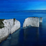 Old Harry Rocks acrylic painting