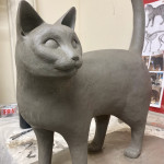 Shorthair cat sculpture