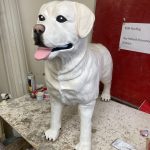 Life size silicone dog model